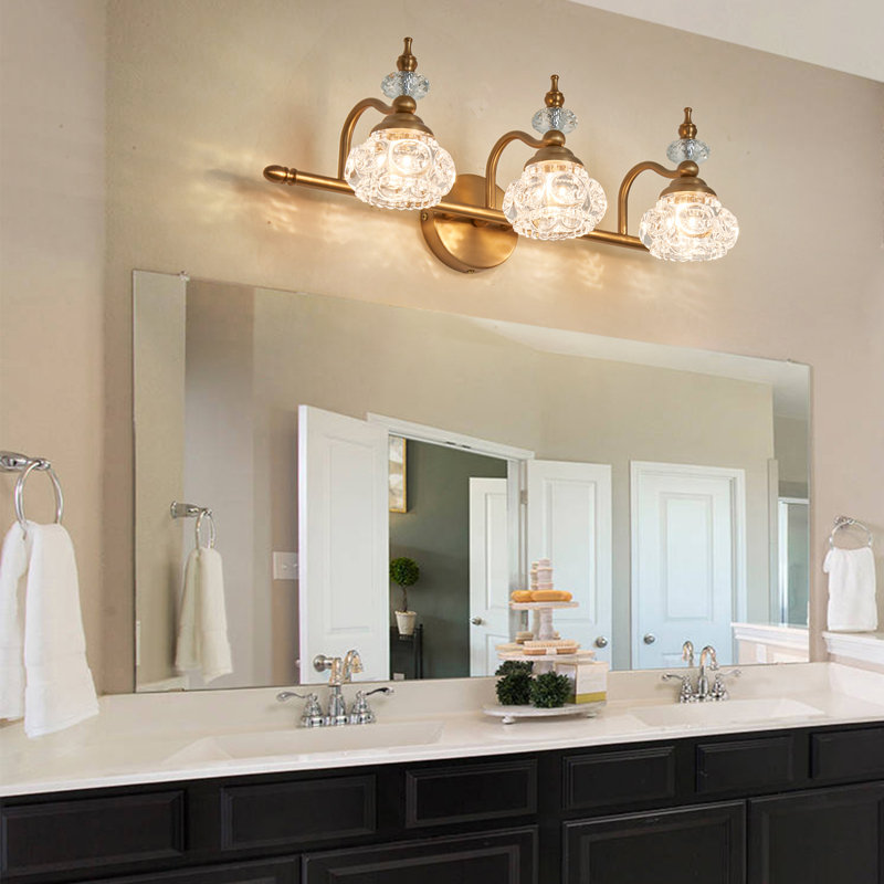 Karoline 3 Light Dimmable Vanity Light Rosdorf Park Finish Gold